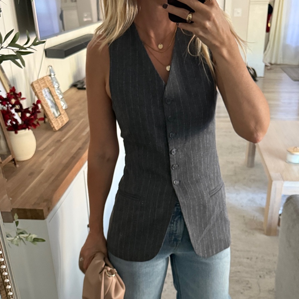 H&M Charcoal Pinstripe Women's Vest